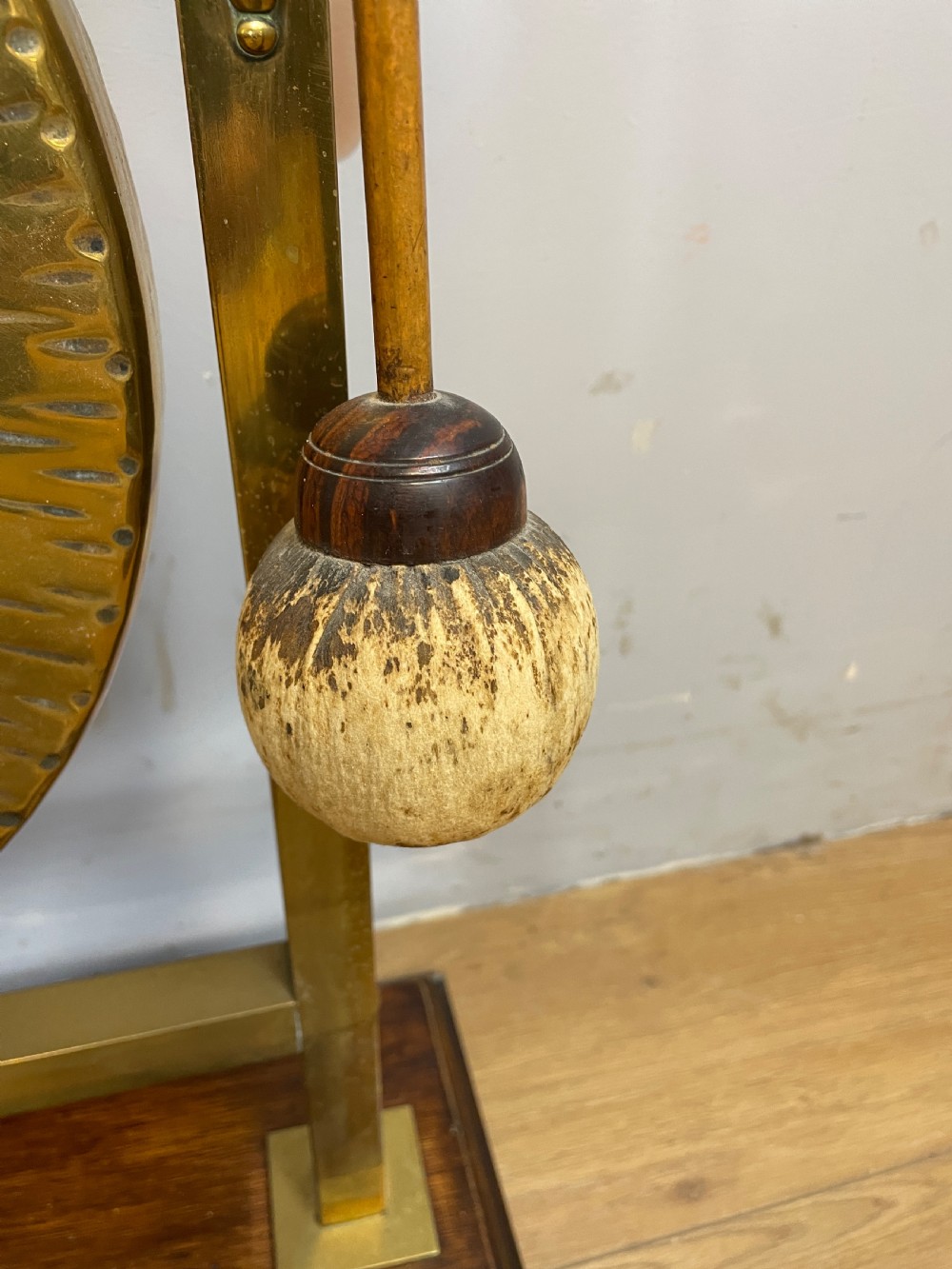 Edwardian brass country house dinner gong  View IX