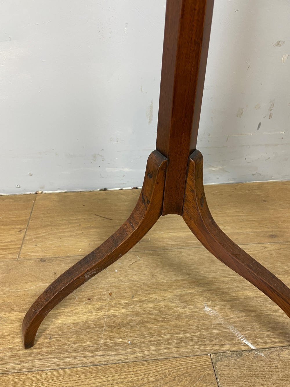 Regency mahogany wig stand on a tripod base  View III