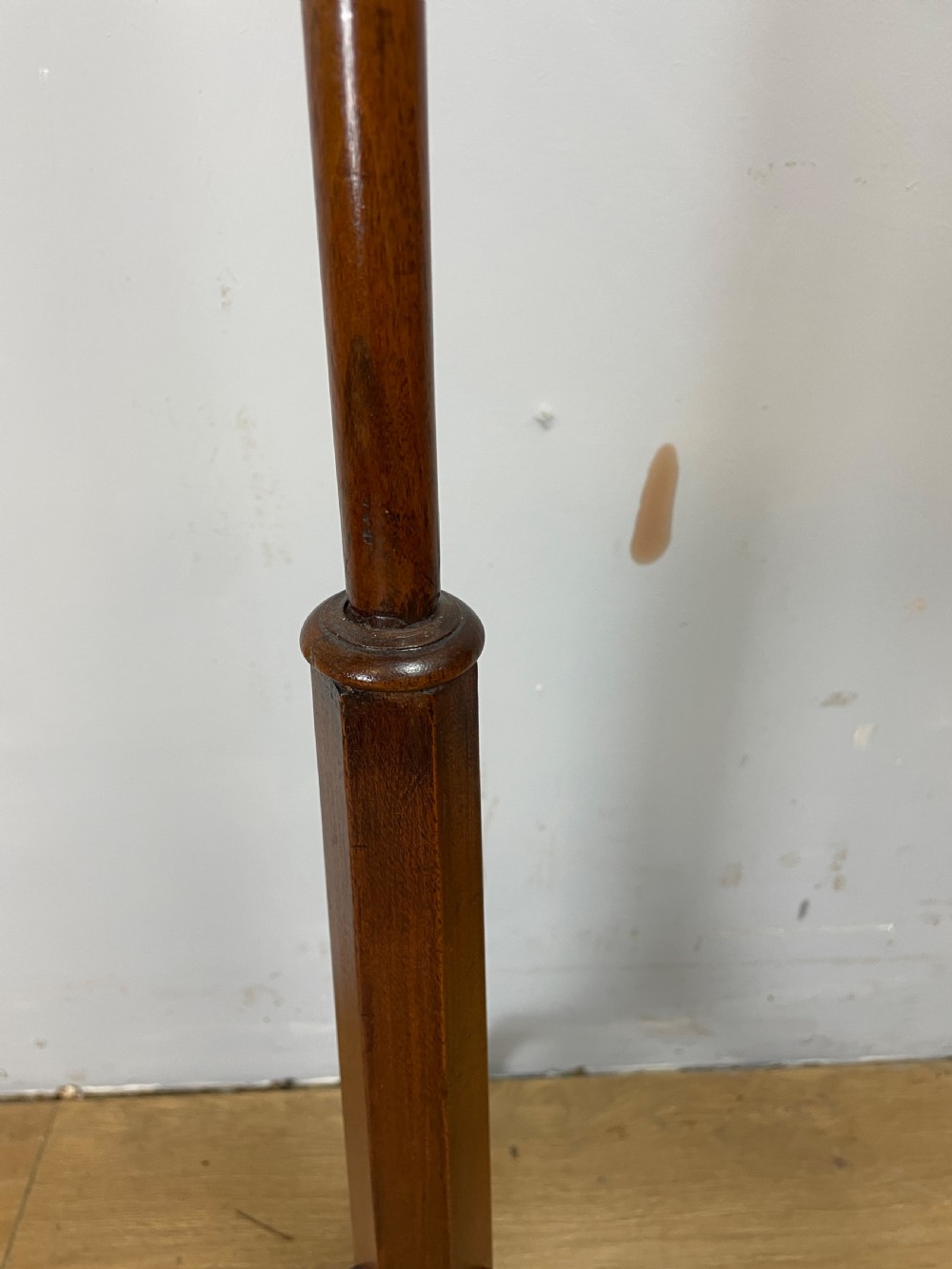 Regency mahogany wig stand on a tripod base  View IV