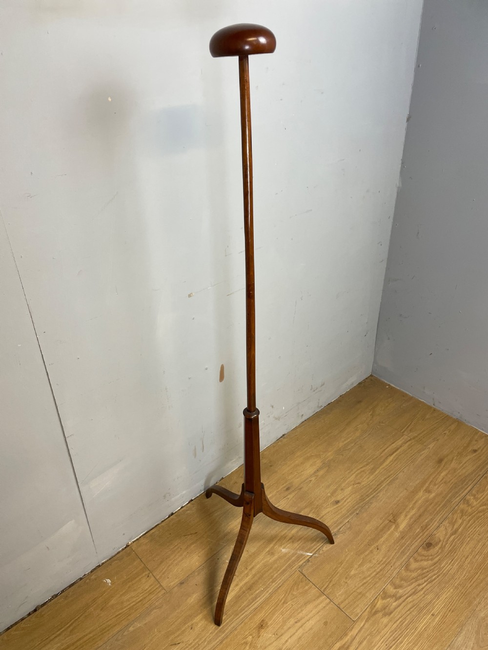 Regency mahogany wig stand on a tripod base  View V