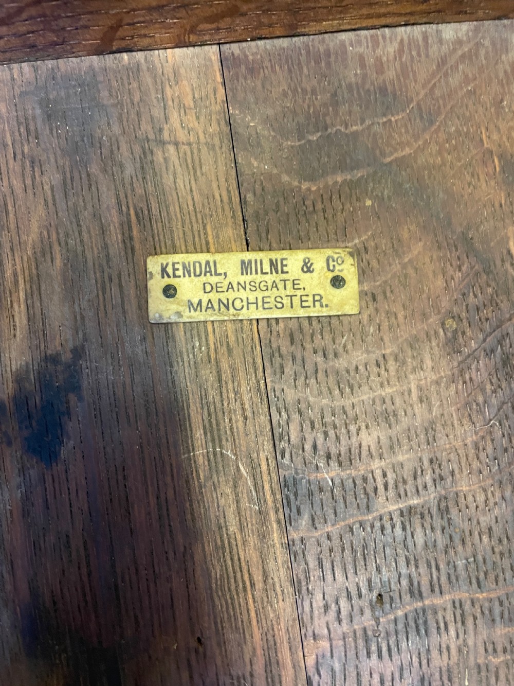 Arts and crafts oak table with copper top View IX