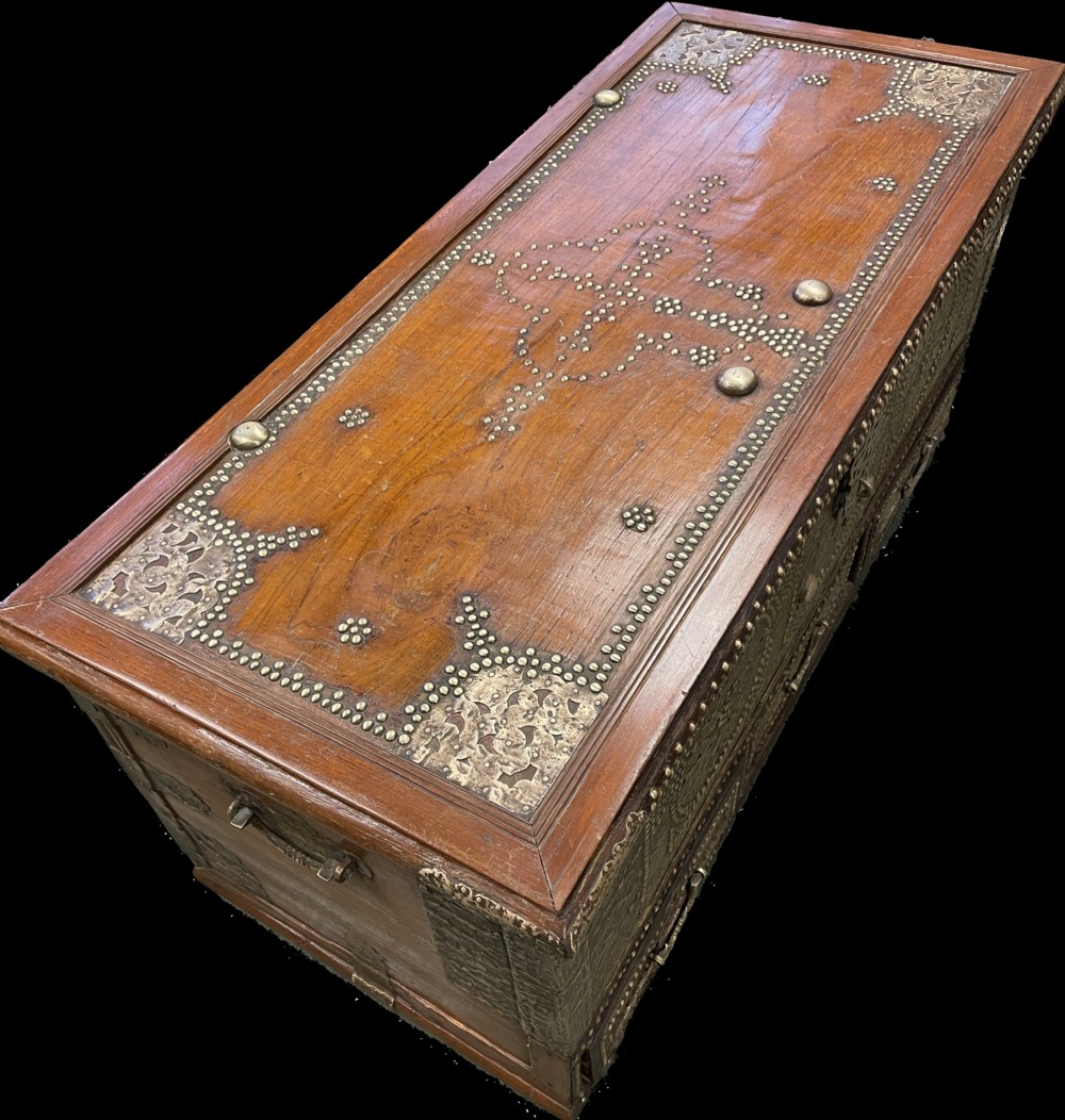 Early C19TH Zanzibar chest with keys  View II