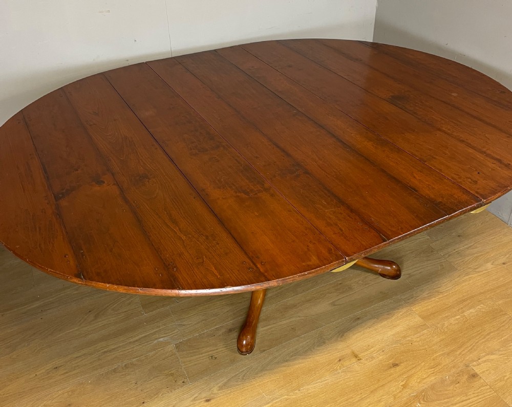 Solid cherry extending pedestal dining table circa 1930 View V