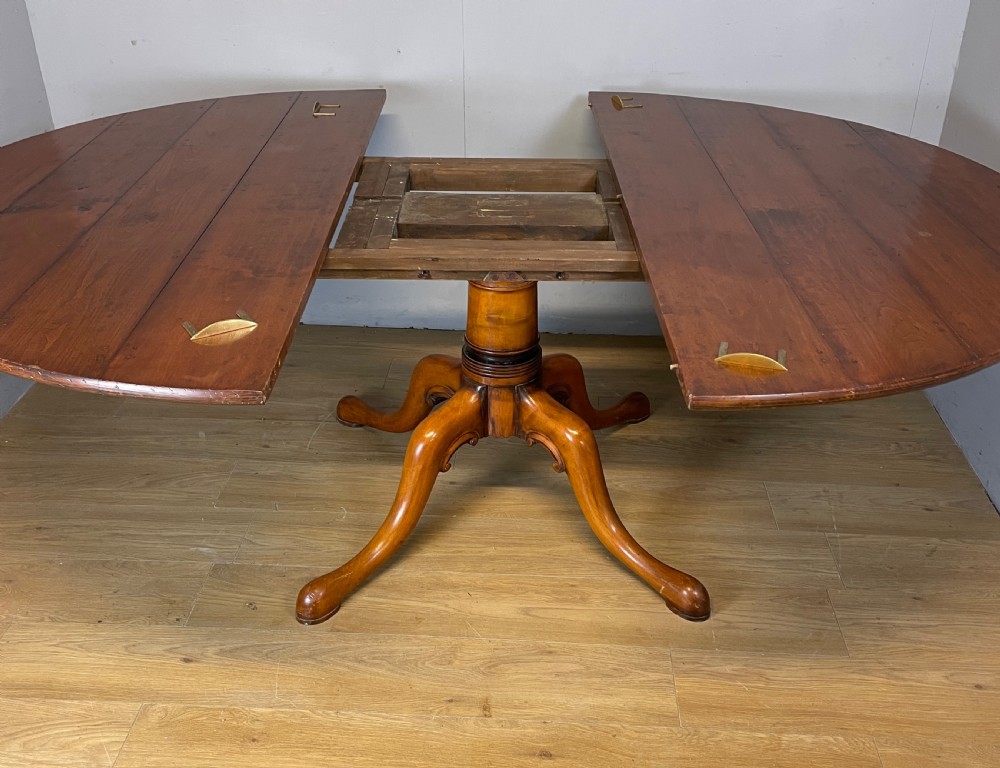 Solid cherry extending pedestal dining table circa 1930 View VIII
