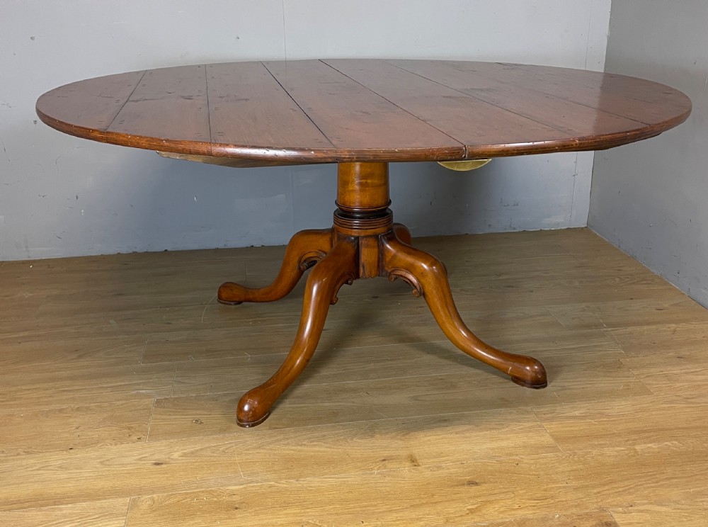Solid cherry extending pedestal dining table circa 1930 View X