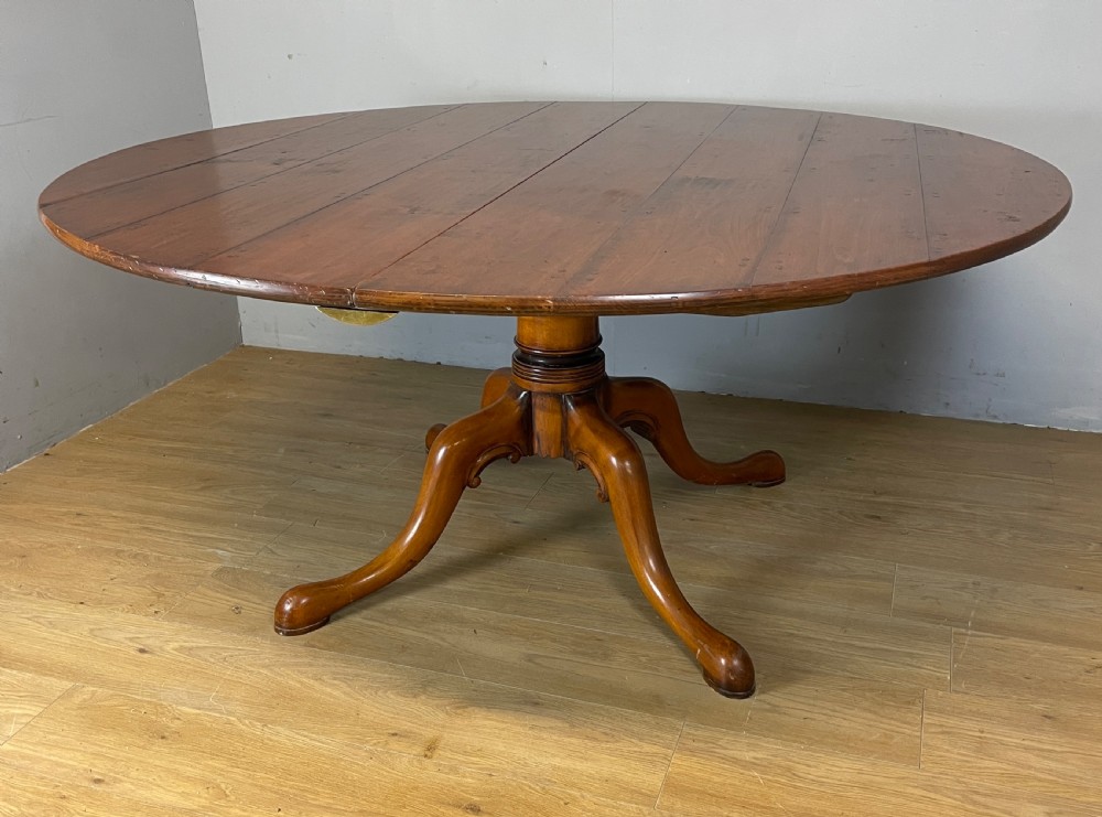 Solid cherry extending pedestal dining table circa 1930 View XI