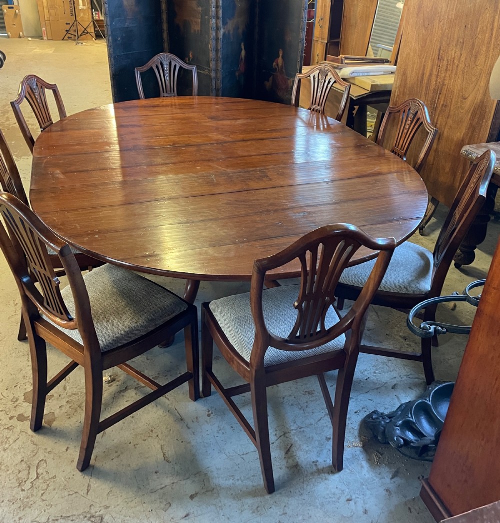 Solid cherry extending pedestal dining table circa 1930 View XVI
