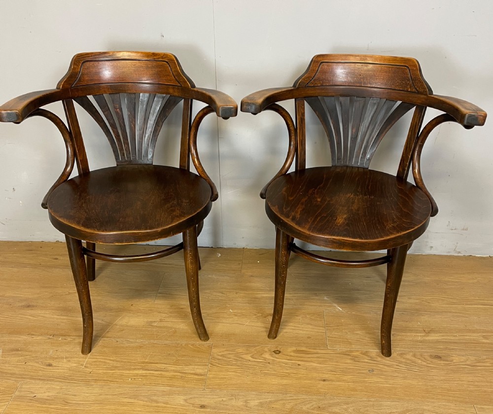 C19TH pair of Thonet bentwood armchairs 