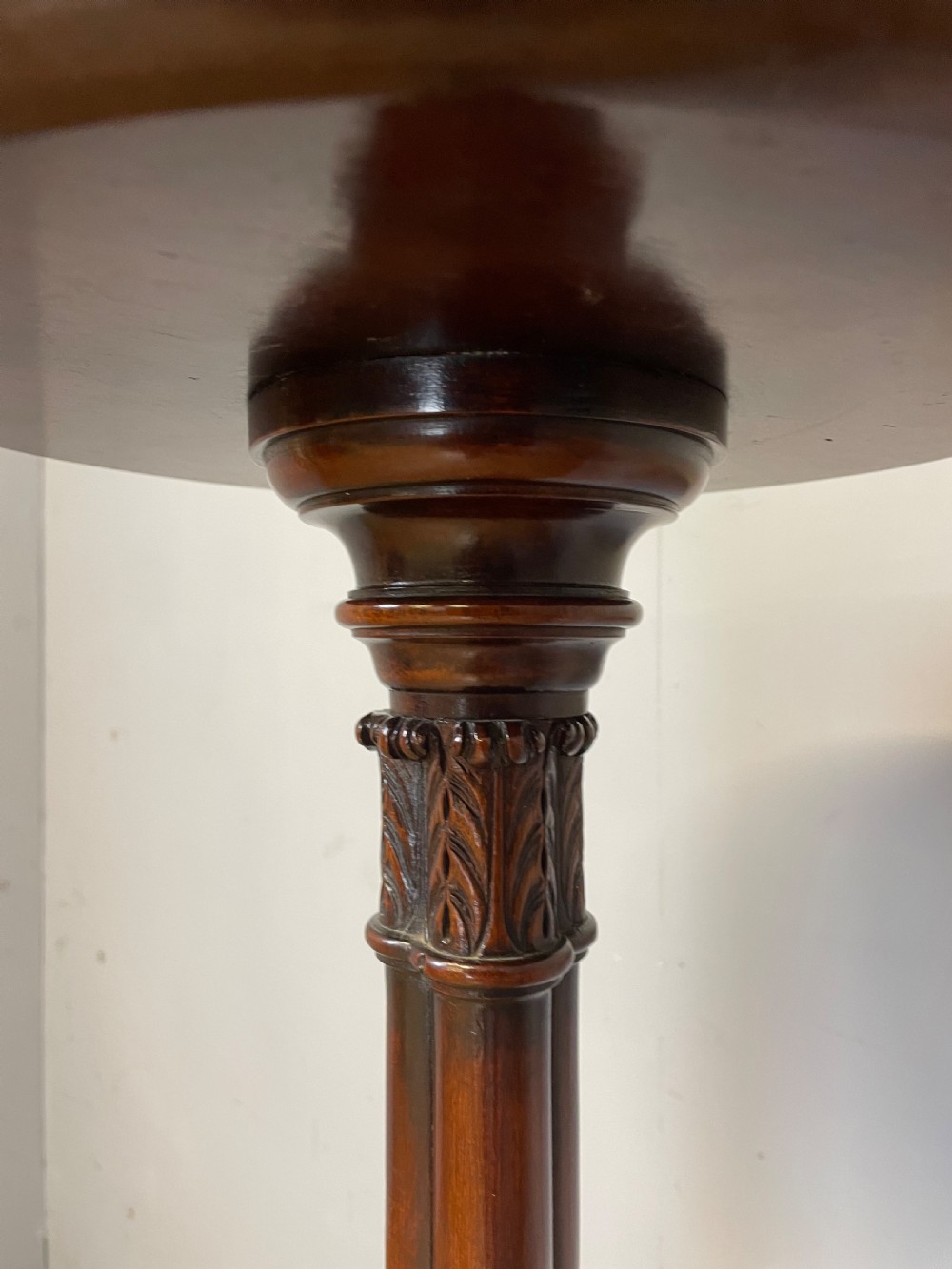 Edwardian fine quality carved mahogany torchere View IV