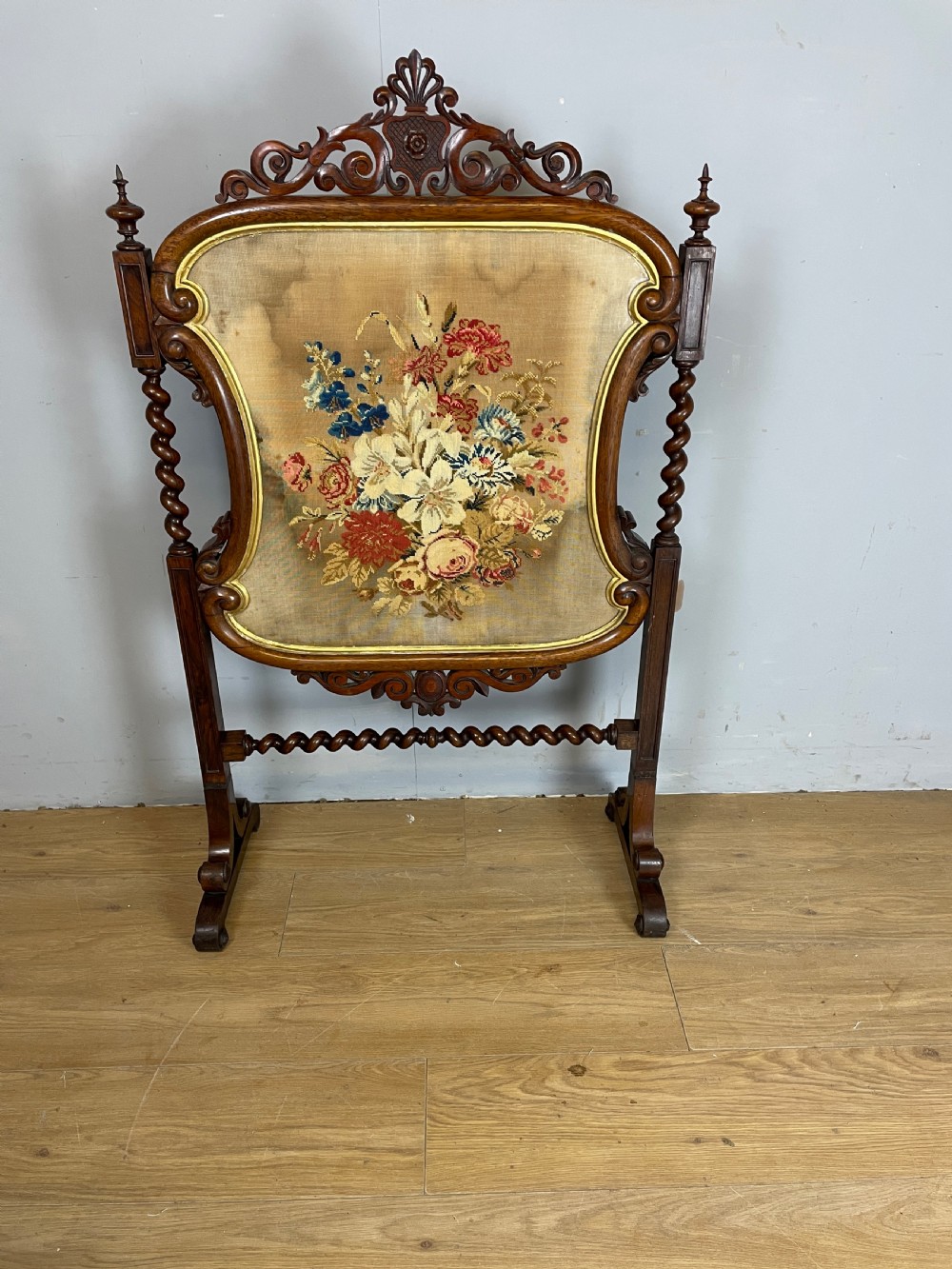 Country House C19TH rosewood fire screen  View II