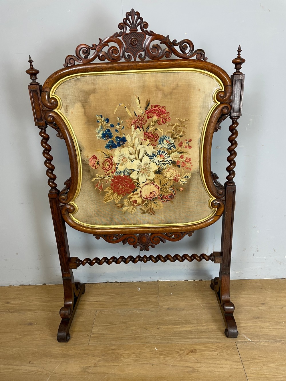 Country House C19TH rosewood fire screen  View IX