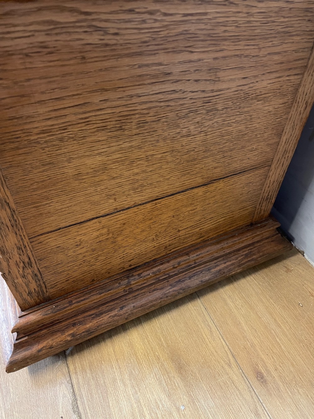 C19TH pair of French oak bedside cabinets with marble tops  View X