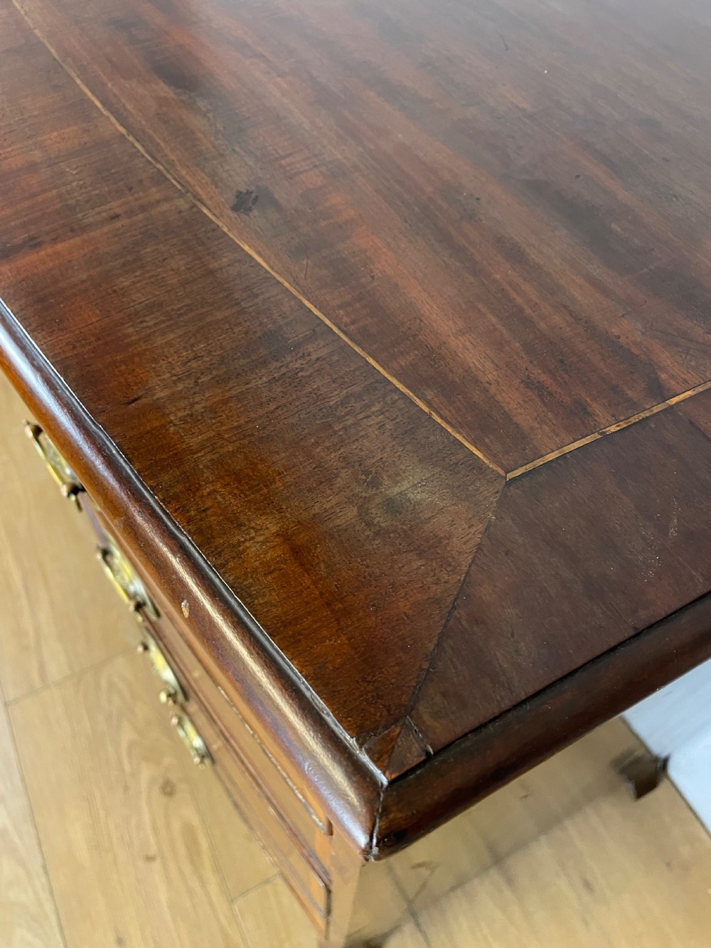 Georgian inlaid mahogany bow front chest of drawers  View IV