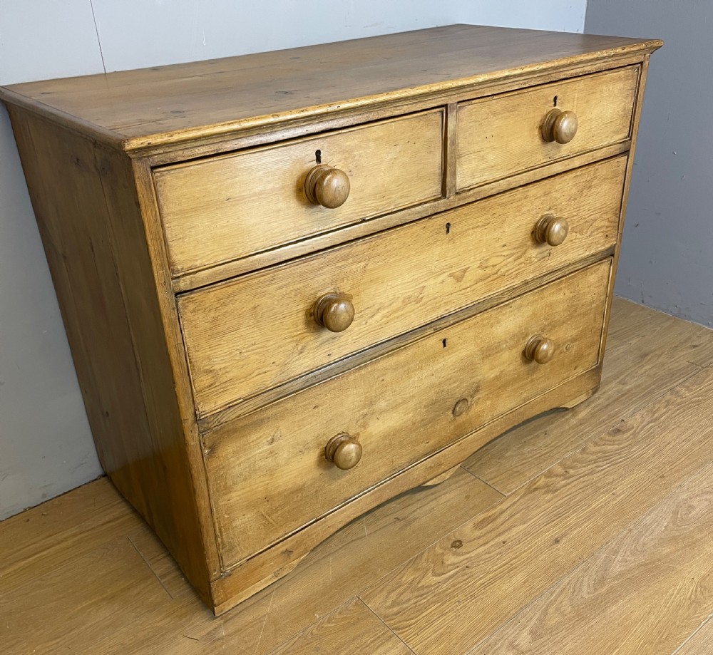 C19TH pine chest of drawers 