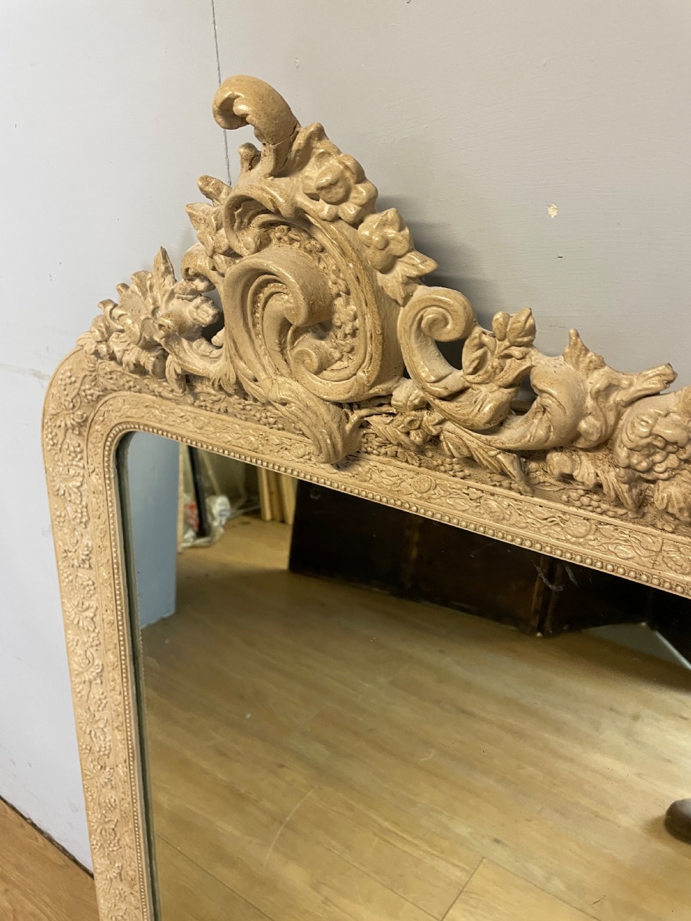 C19TH carved and painted pier mirror  View III