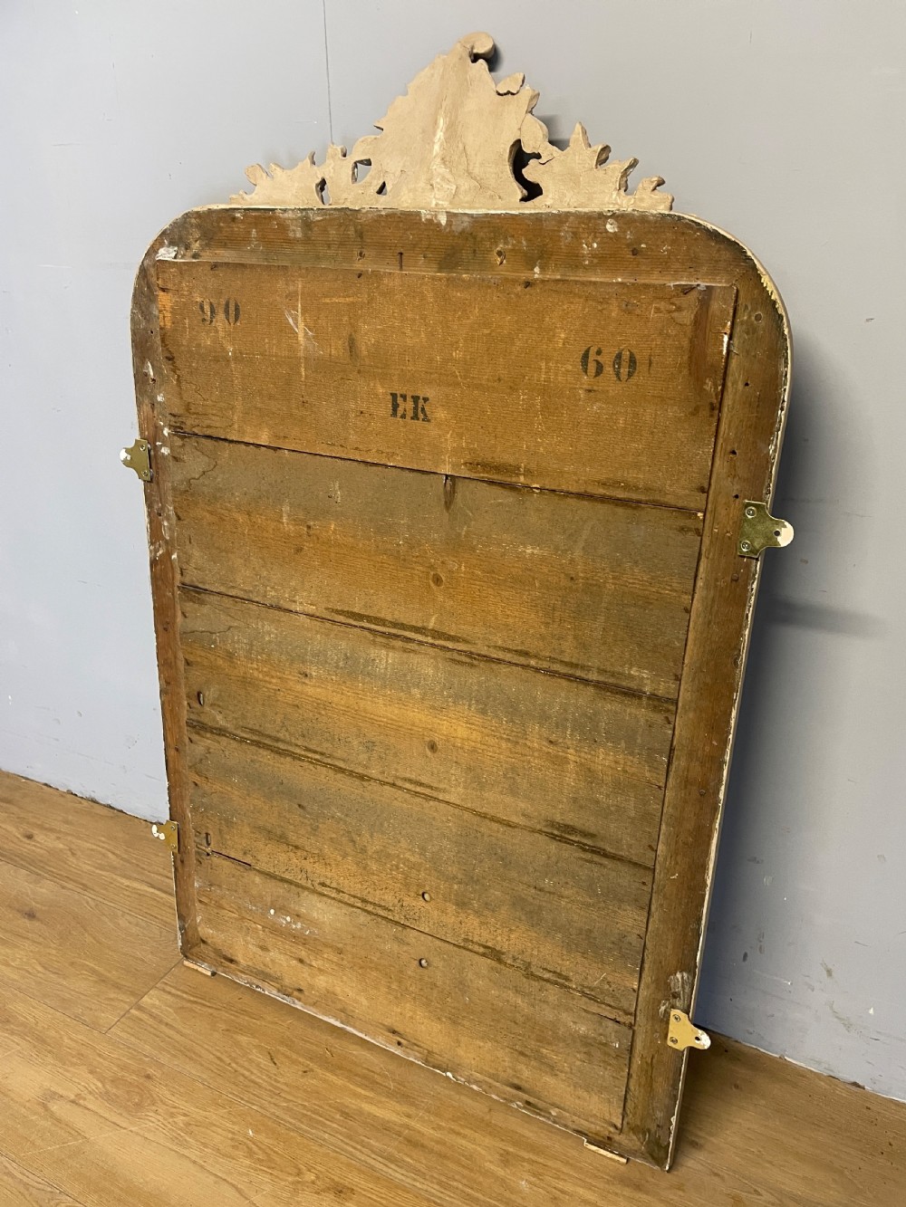 C19TH carved and painted pier mirror  View V