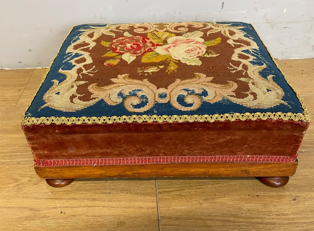 Victorian needlepoint foot stool 