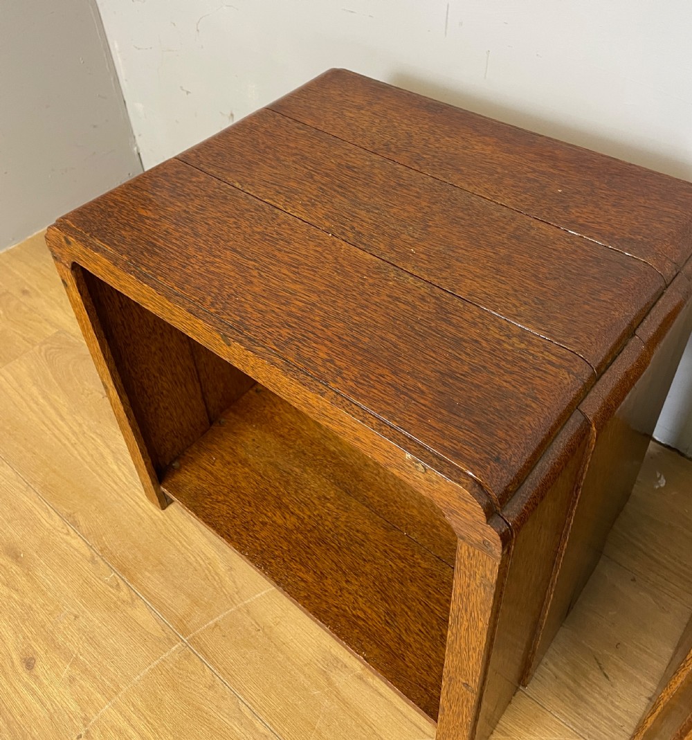 Art Deco pair of palm wood lamp tables  View III