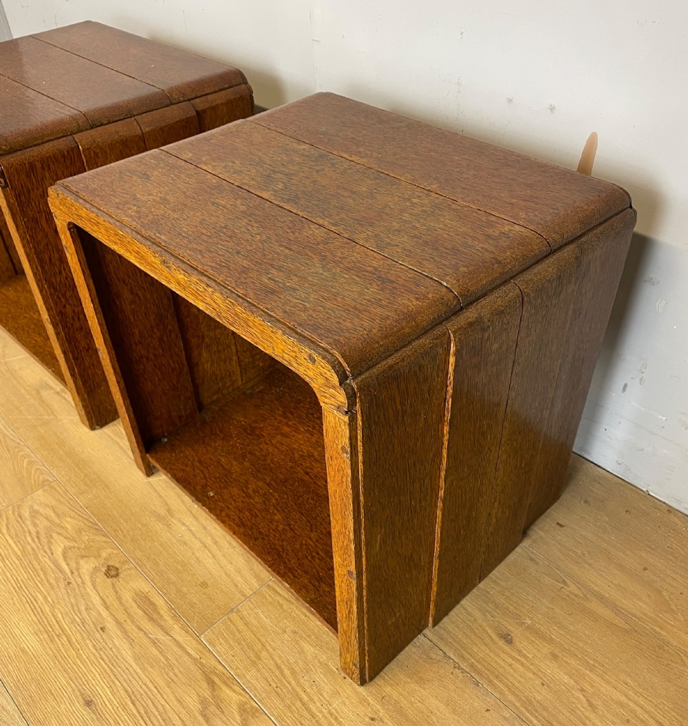 Art Deco pair of palm wood lamp tables  View IV