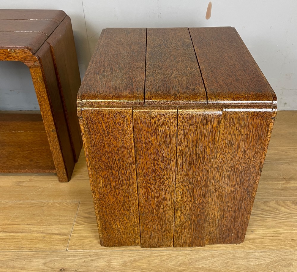 Art Deco pair of palm wood lamp tables  View VI