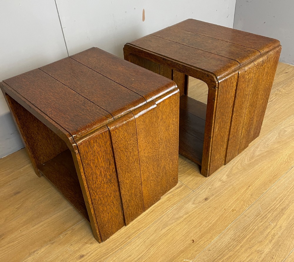 Art Deco pair of palm wood lamp tables  View VIII