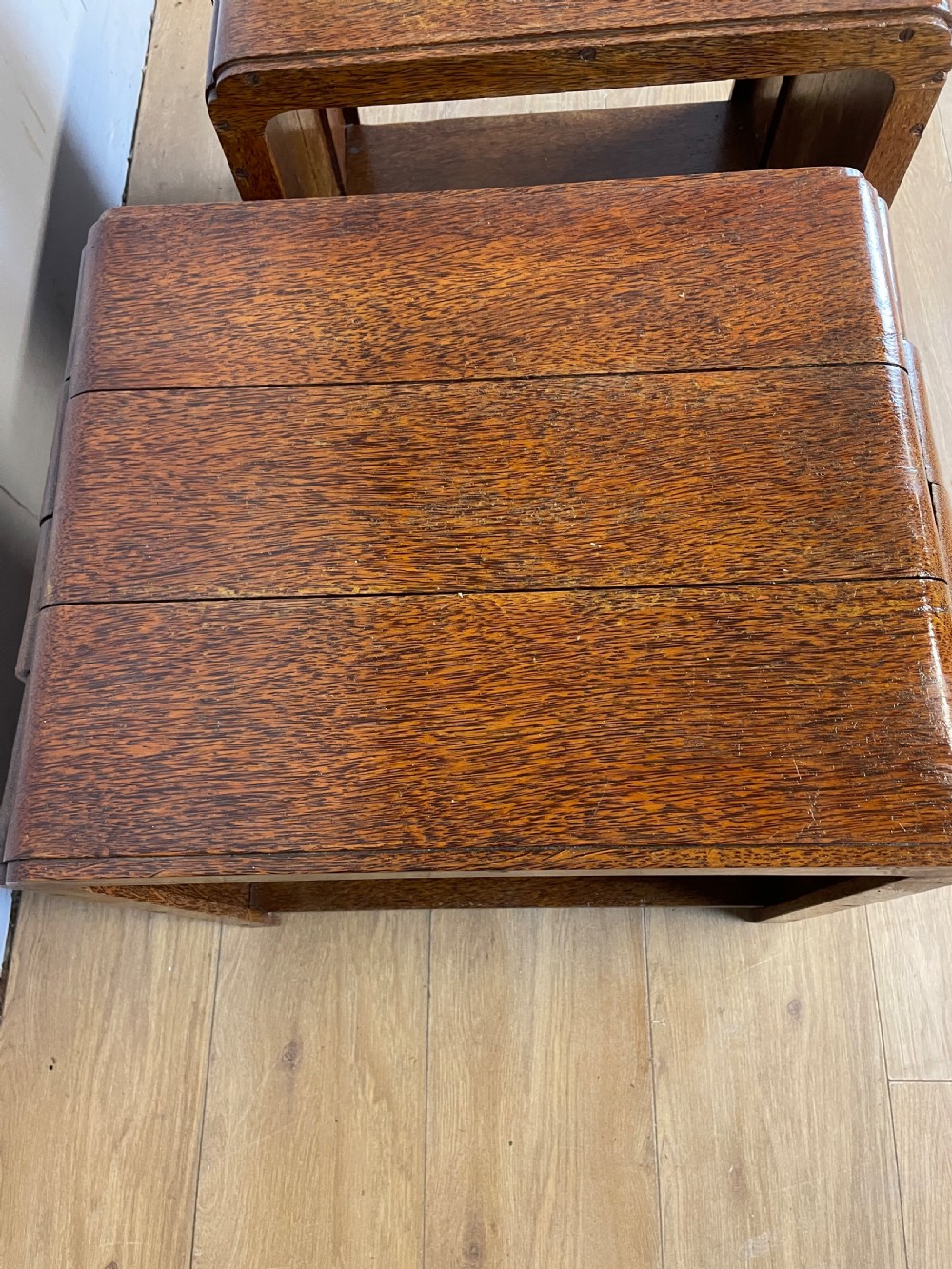 Art Deco pair of palm wood lamp tables  View IX
