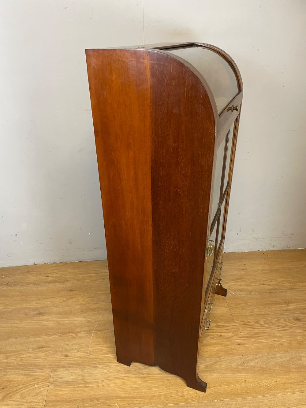 Sheraton revival inlaid mahogany display cabinet  View X