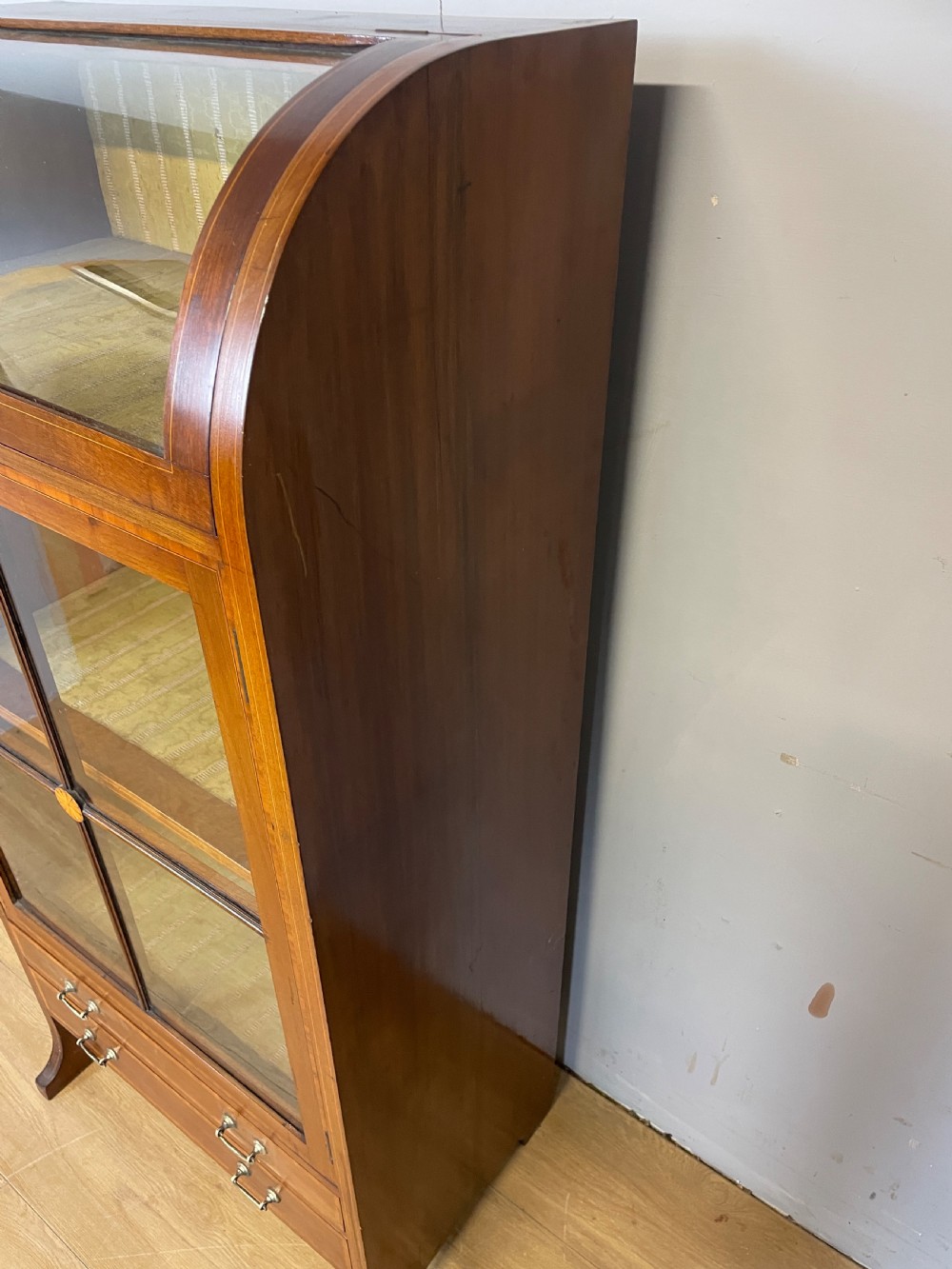 Sheraton revival inlaid mahogany display cabinet  View XII