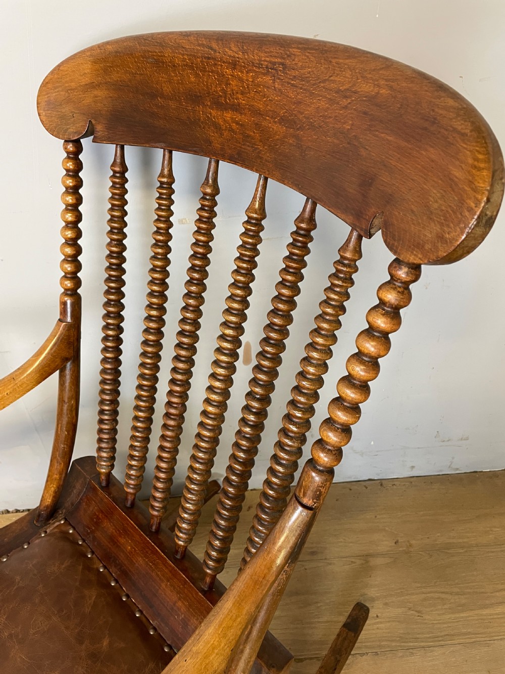 Victorian bobbin turned rocking chair  View II