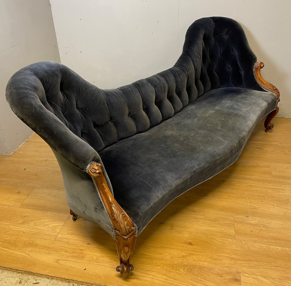 C19TH walnut framed deep buttoned sofa  View XV