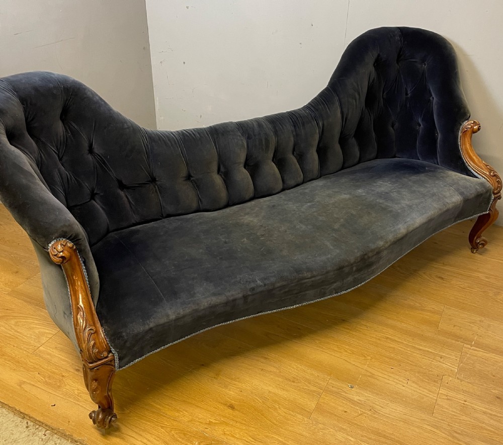 C19TH walnut framed deep buttoned sofa  View XVII