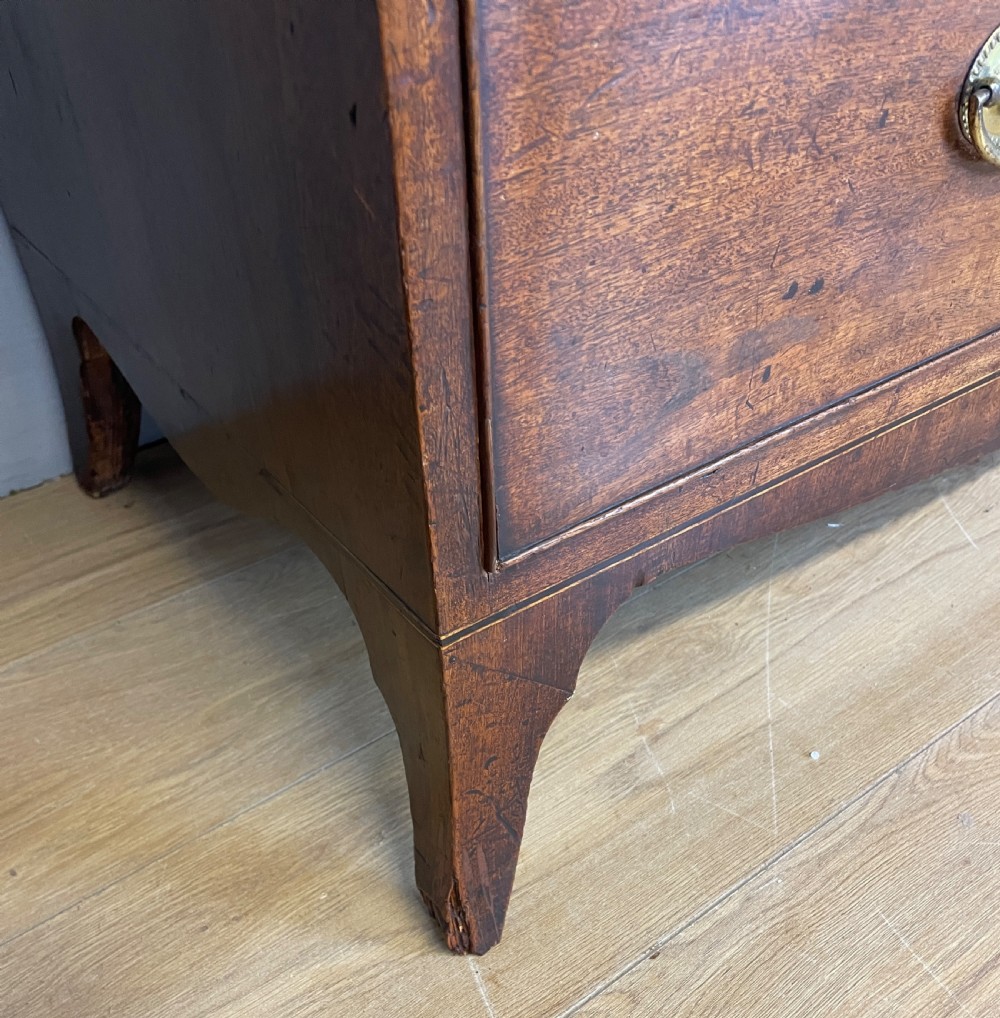 George III mahogany chest of drawers on splayed feet  View IV