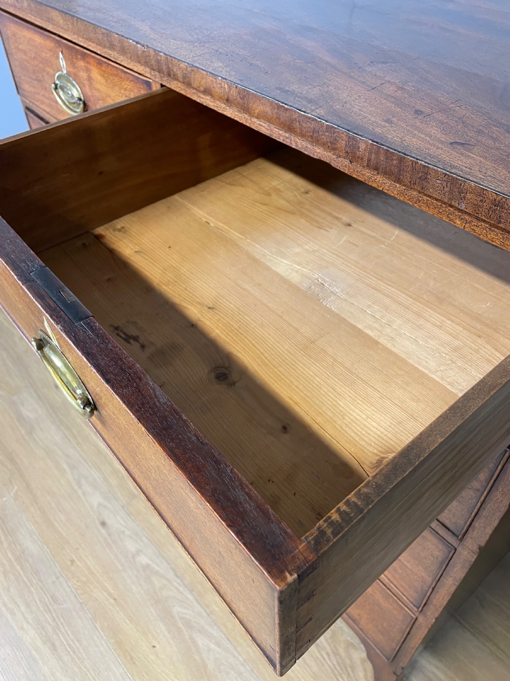 George III mahogany chest of drawers on splayed feet  View XI