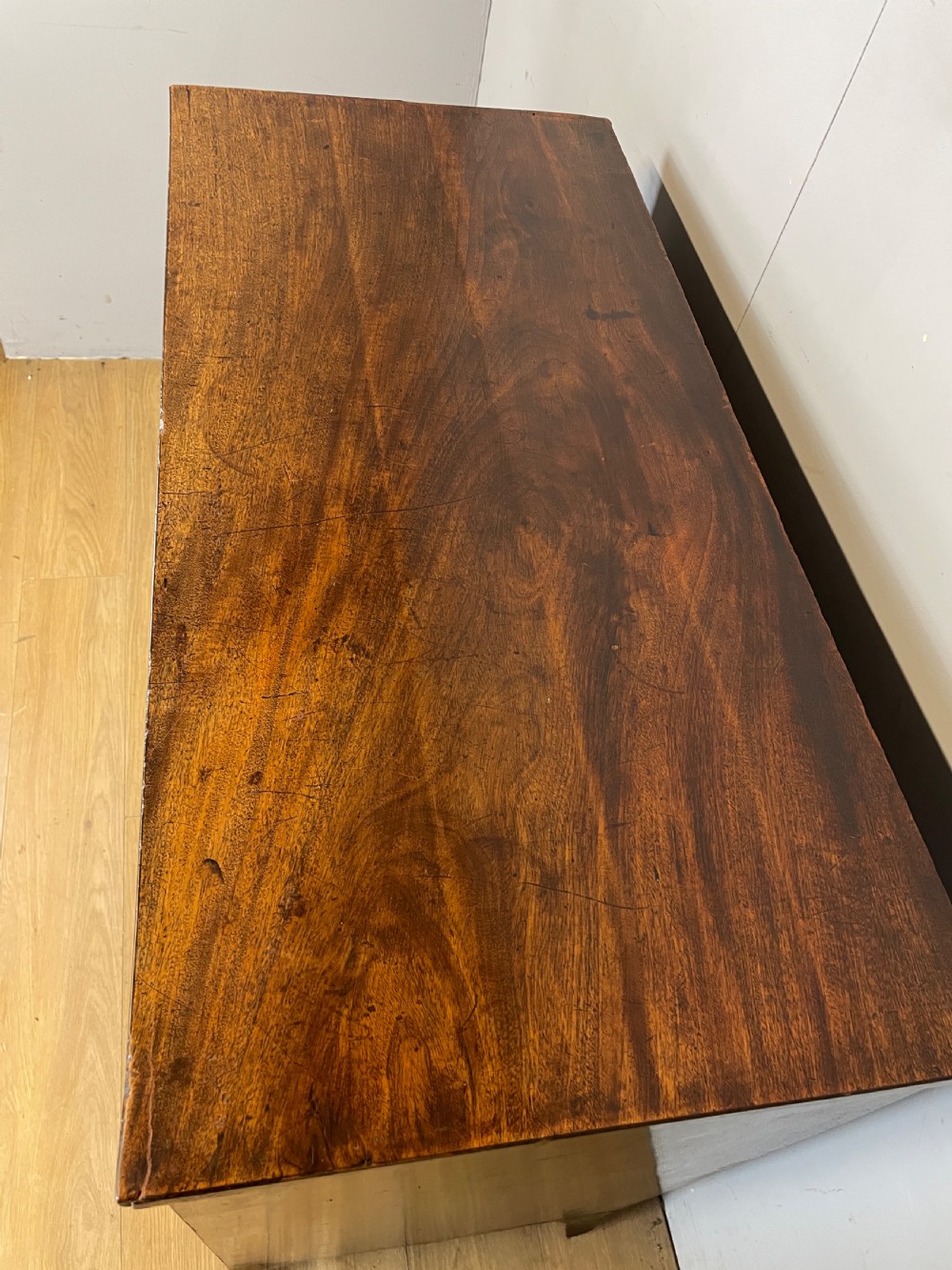 George III mahogany chest of drawers on splayed feet  View XII