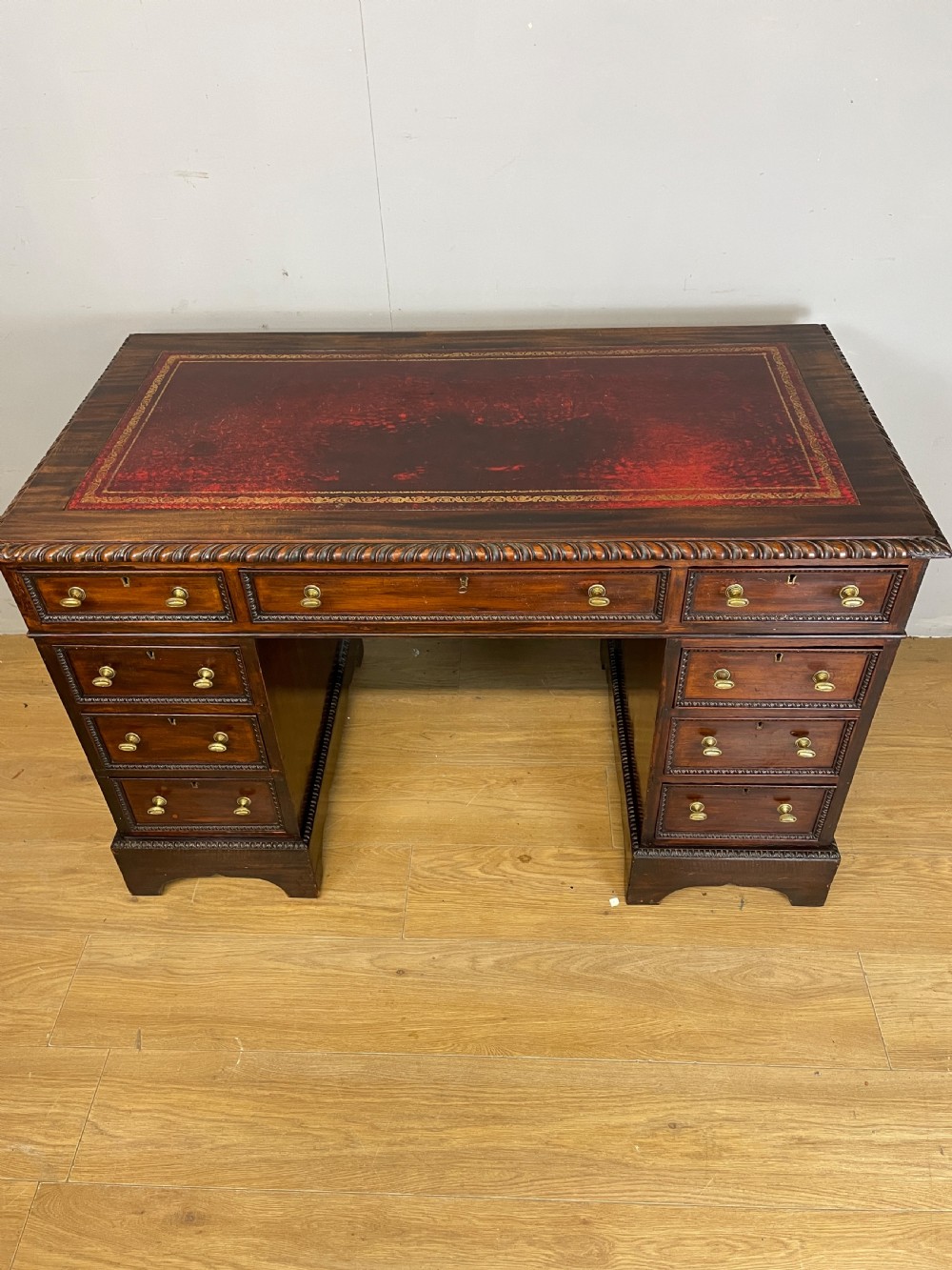 C19TH mahogany three part desk  View II
