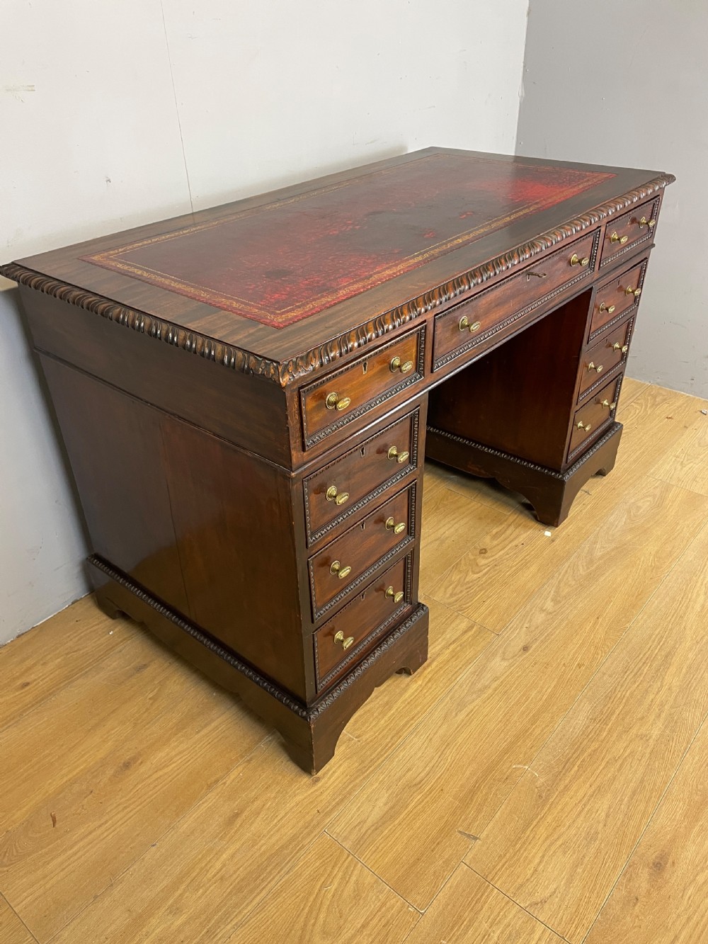 C19TH mahogany three part desk  View III