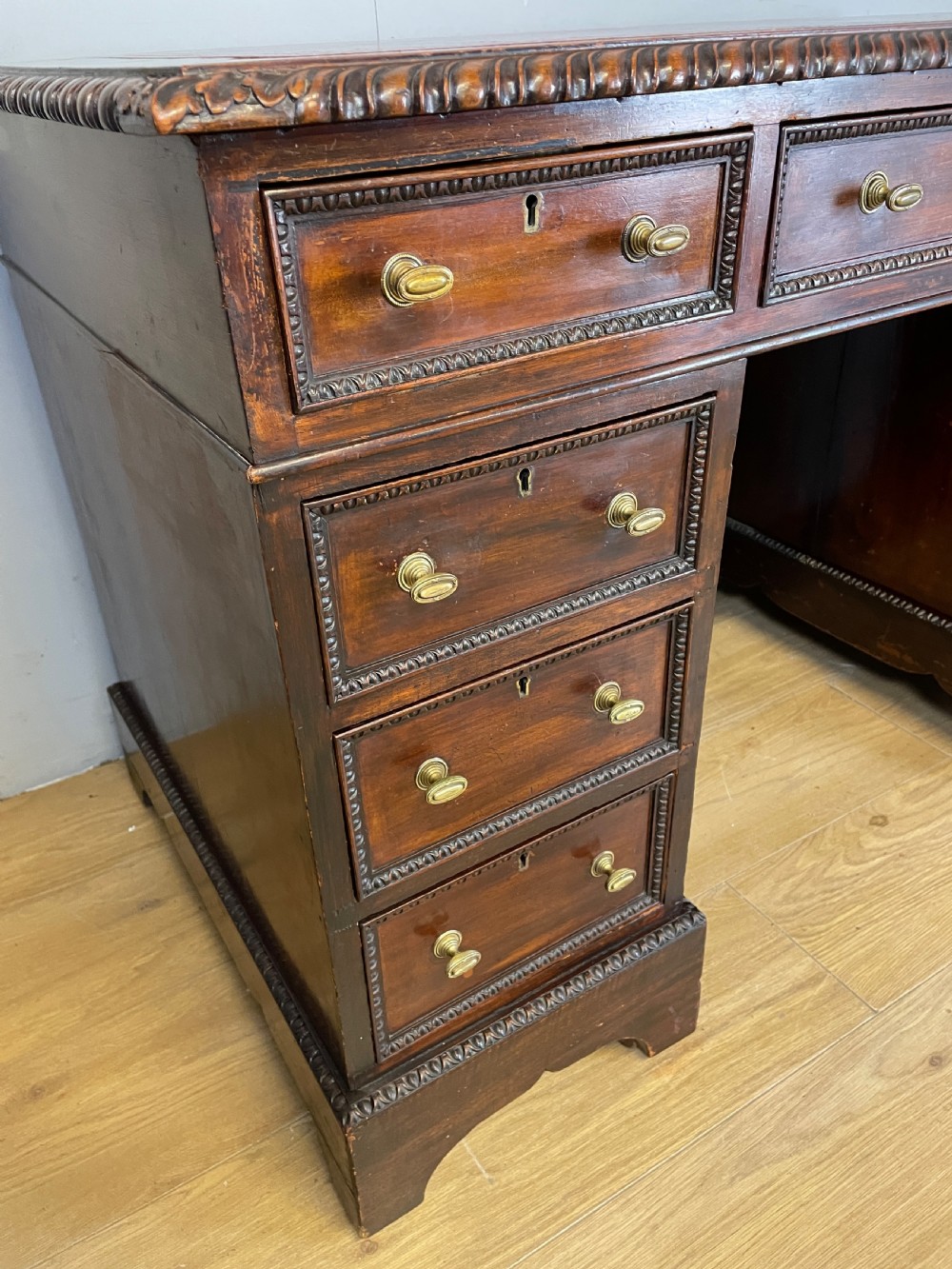 C19TH mahogany three part desk  View V