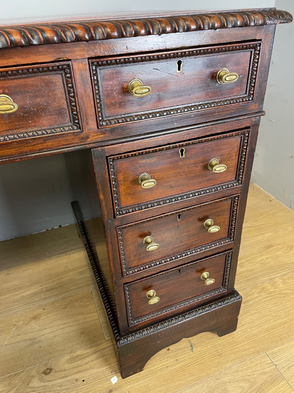 C19TH mahogany three part desk  View VI