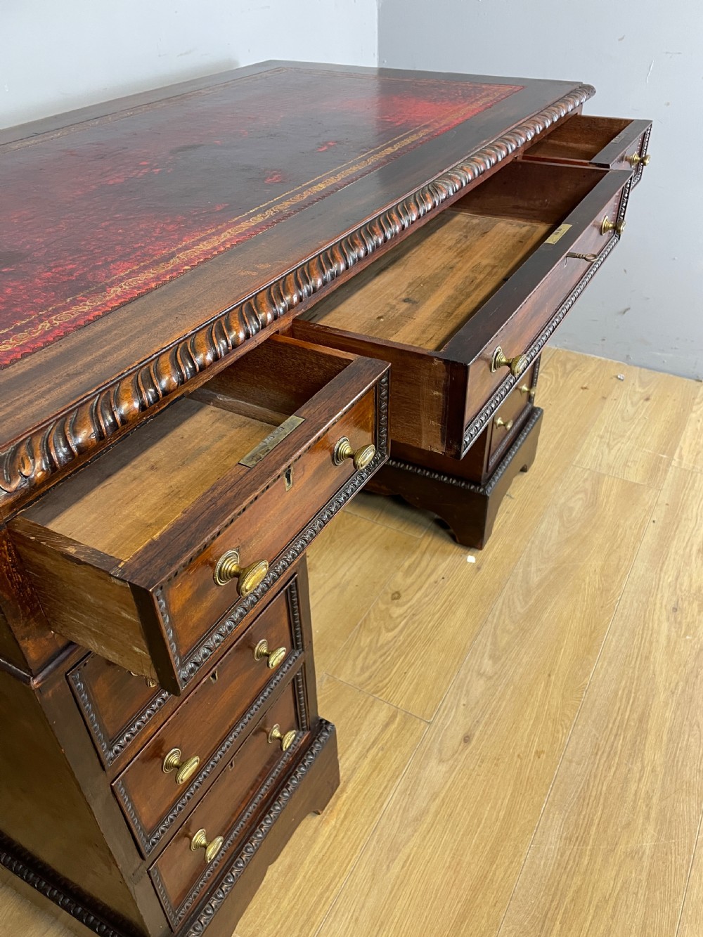 C19TH mahogany three part desk  View VII