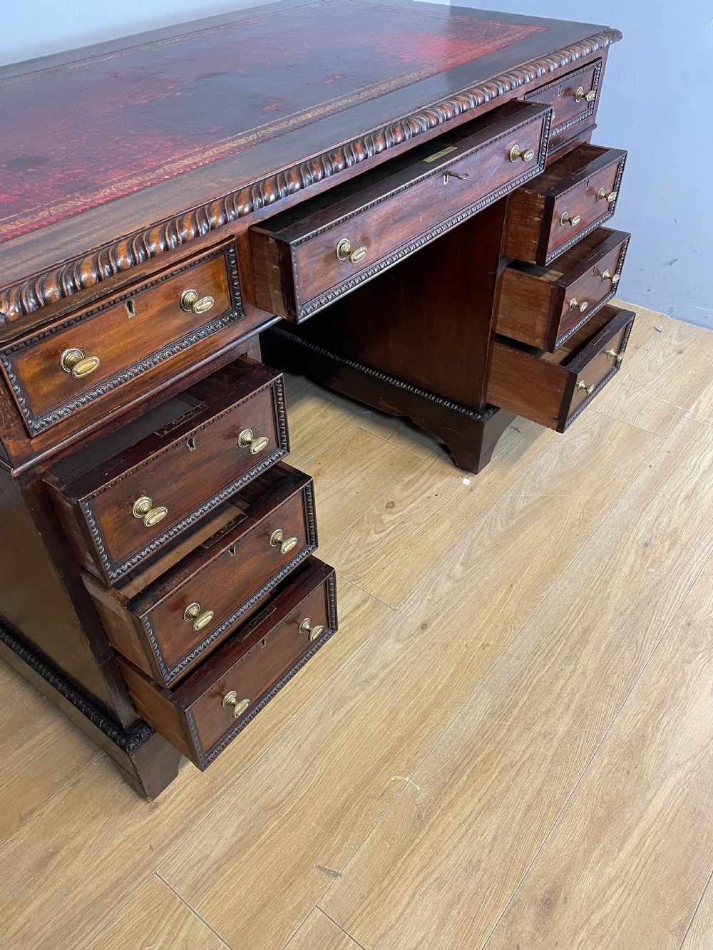 C19TH mahogany three part desk  View VIII