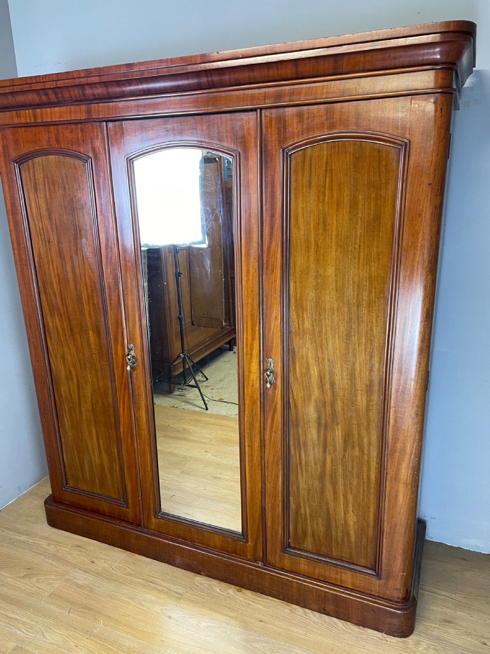 Mahogany triple wardrobe in original condition circa 1870 View III