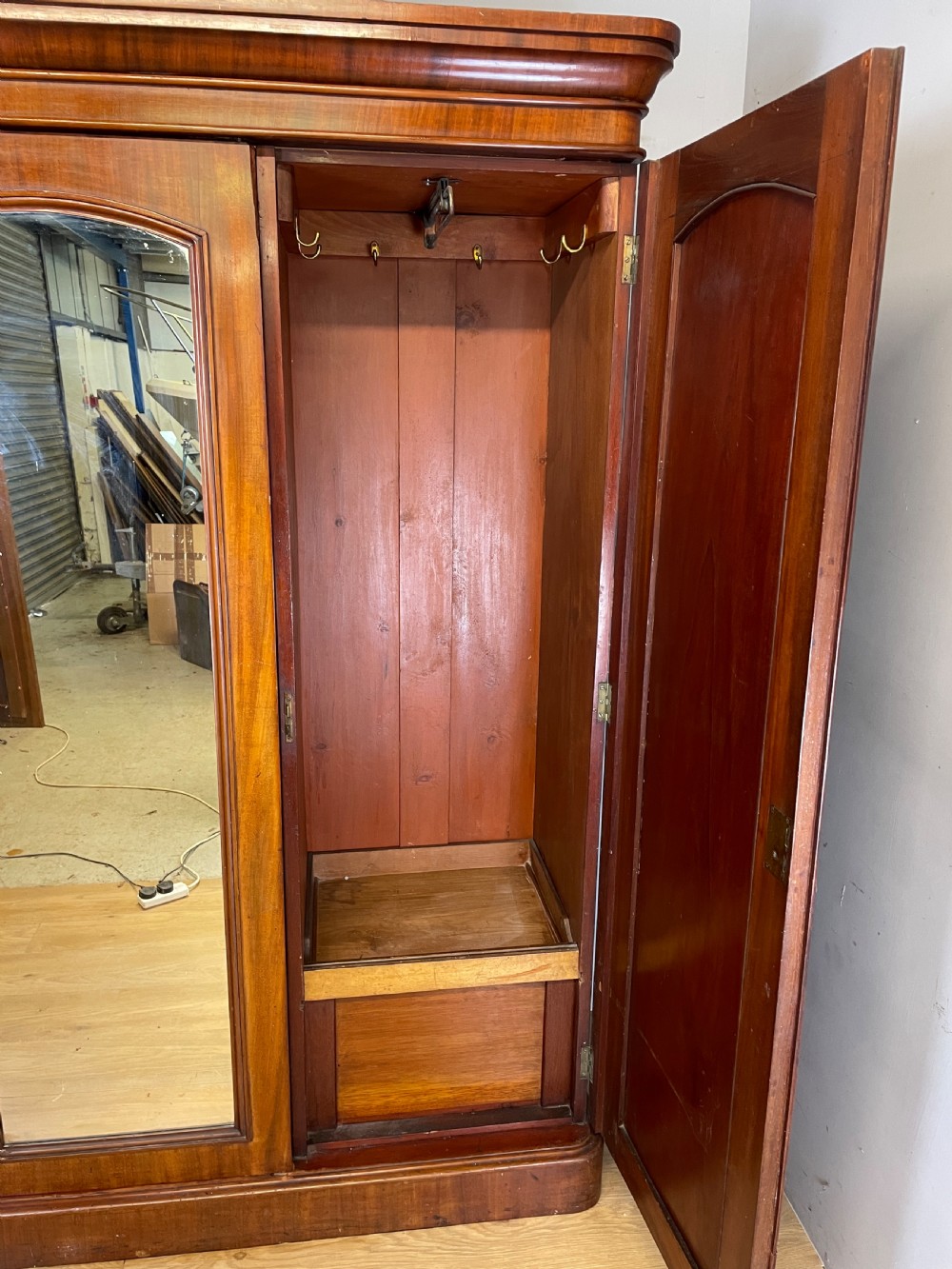 Mahogany triple wardrobe in original condition circa 1870 View X