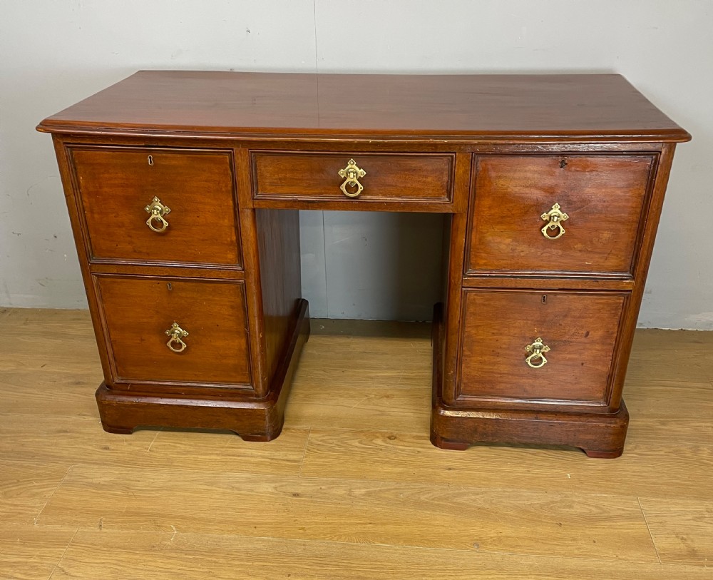C19TH mahogany kneehole gothic desk with provenance 