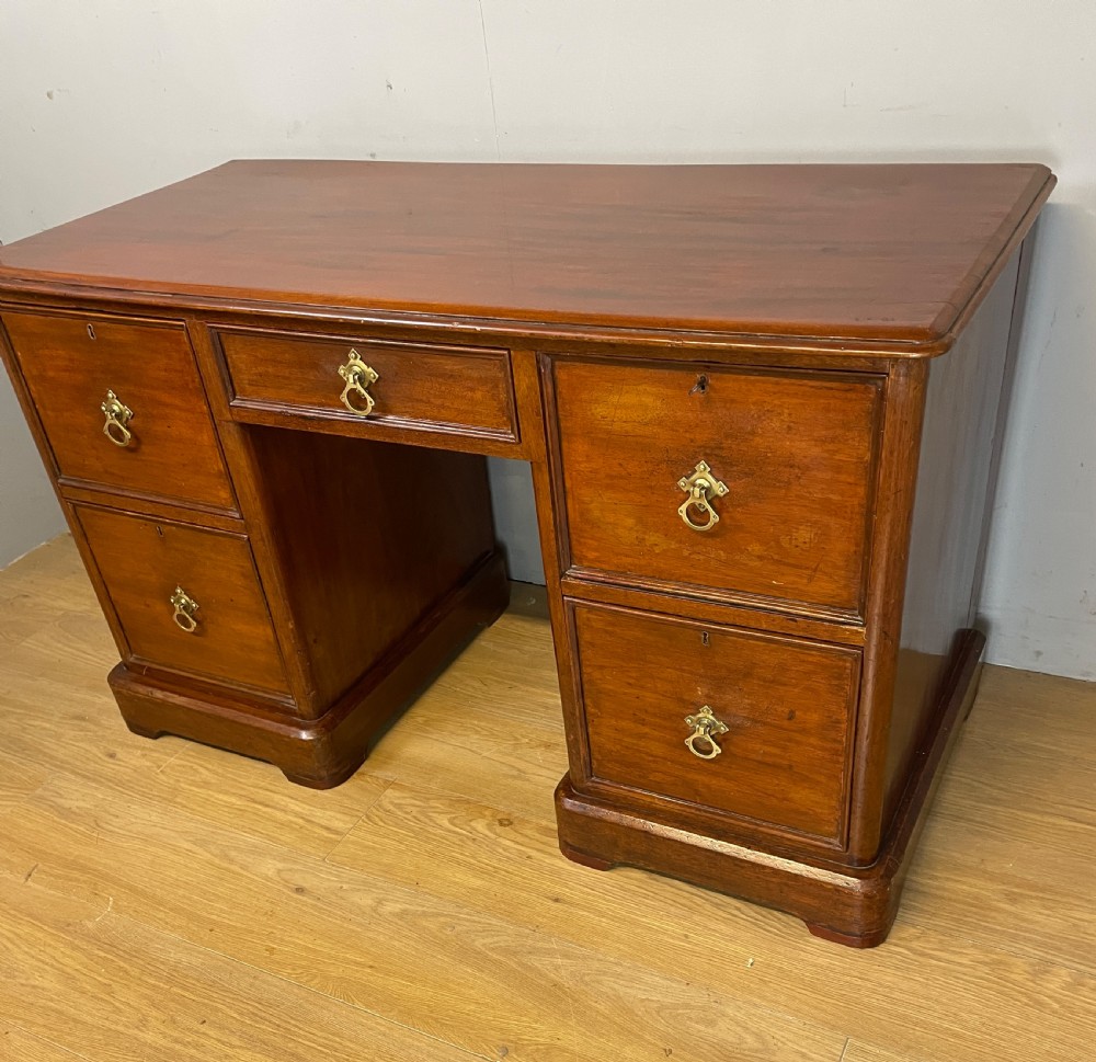 C19TH mahogany kneehole gothic desk with provenance  View II