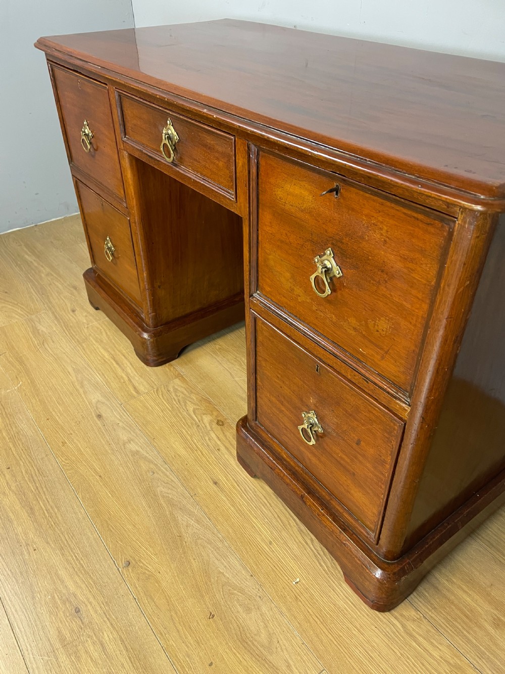 C19TH mahogany kneehole gothic desk with provenance  View III