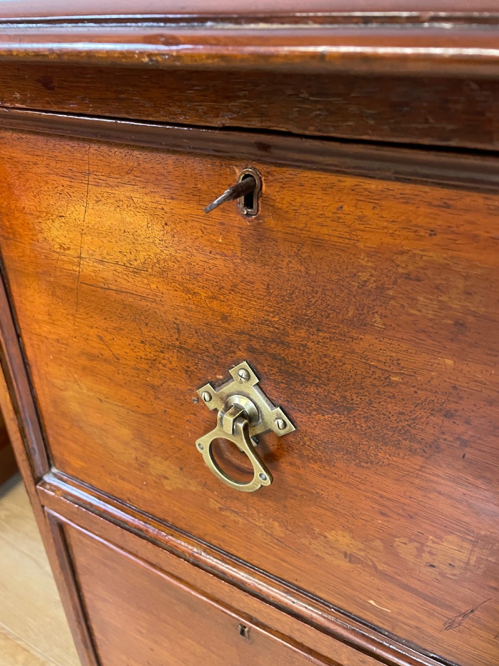 C19TH mahogany kneehole gothic desk with provenance  View V