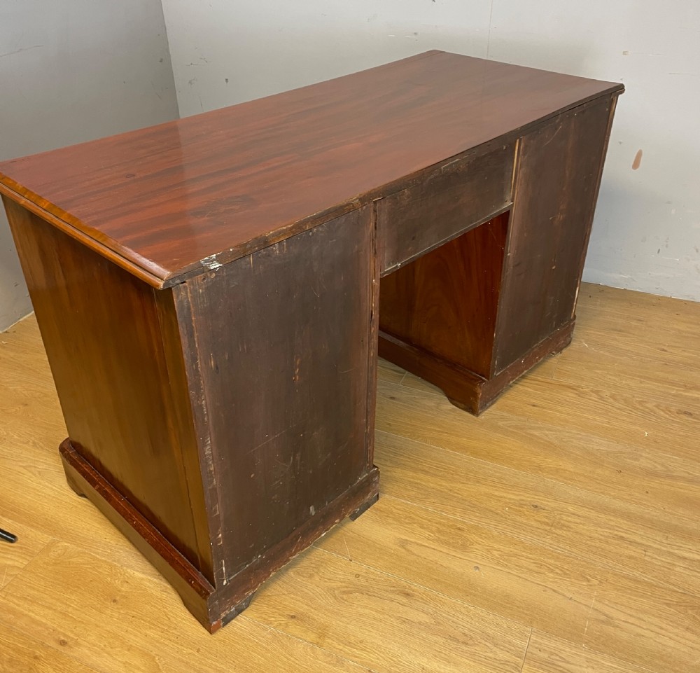 C19TH mahogany kneehole gothic desk with provenance  View X