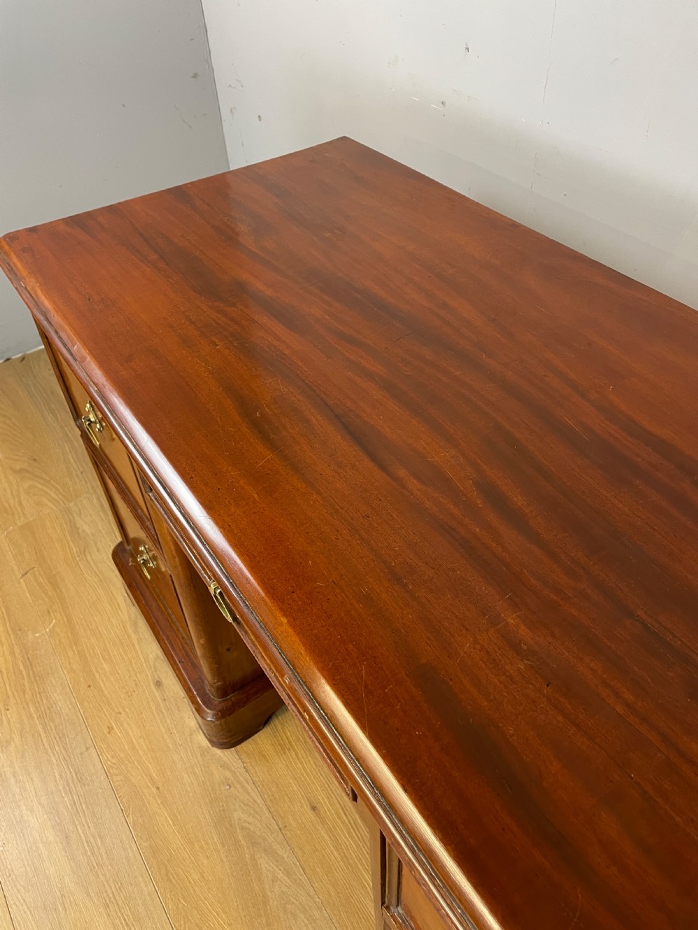C19TH mahogany kneehole gothic desk with provenance  View XII