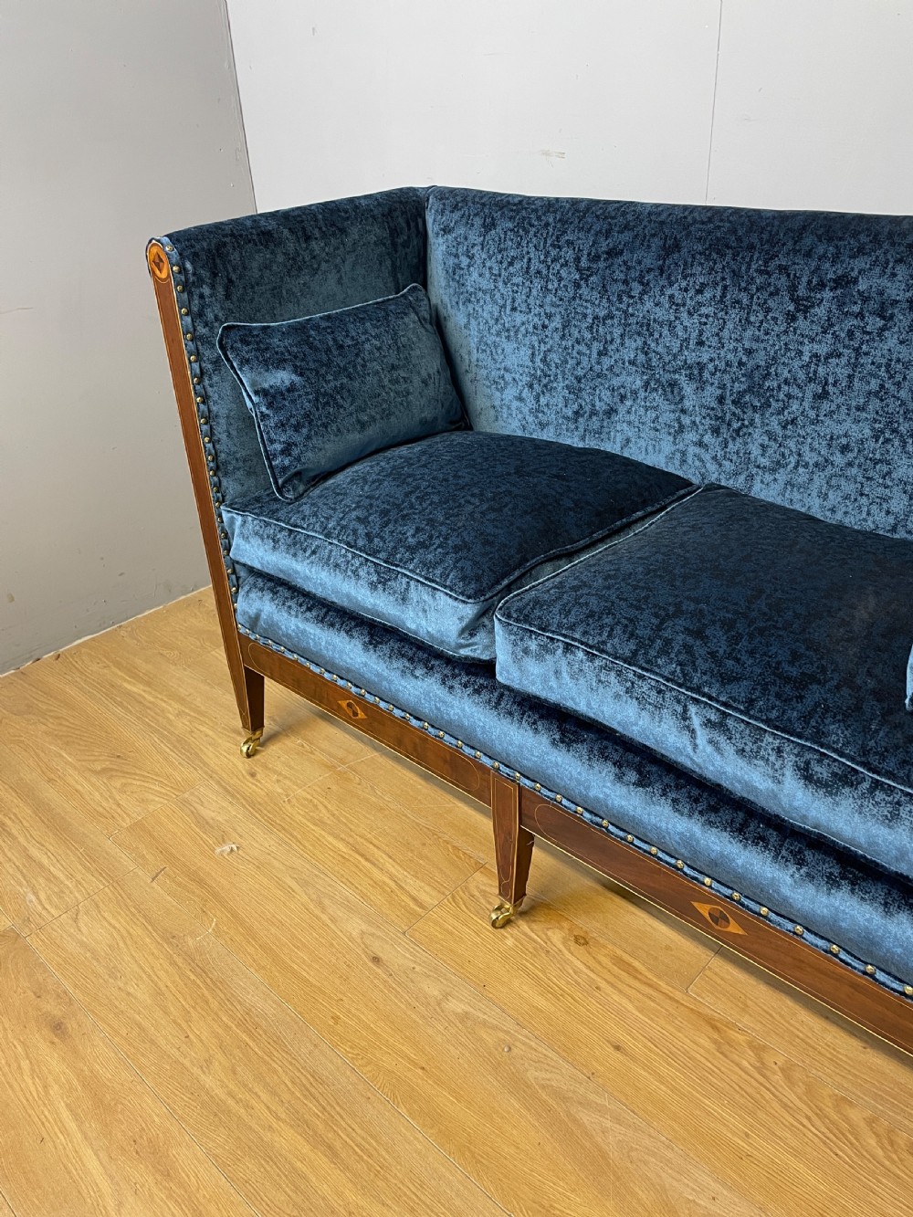 Georgian inlaid mahogany framed sofa circa 1810 View III