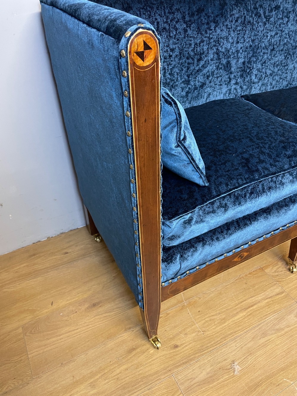 Georgian inlaid mahogany framed sofa circa 1810 View VI